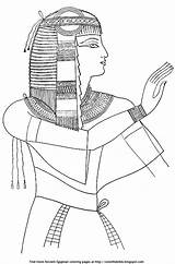 Princess Egyptian Ancient Coloring Color Headdress Torso Arm Makeup Eye Jewelry Hand Description sketch template