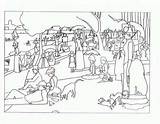 Coloring Seurat Georges Pages Famous Outline Kids Colouring Arte Choose Board Painting Artwork Visit sketch template