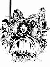 Fellowship Ring Coloring Pages Rings Lord Colouring Drawings Adult Choose Board Tolkien sketch template