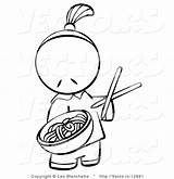 Noodles Coloring Vector Chinese Person Serving Outlined Leo Blanchette sketch template