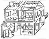 House Inside Coloring Pages Drawing Getdrawings Color Getcolorings sketch template