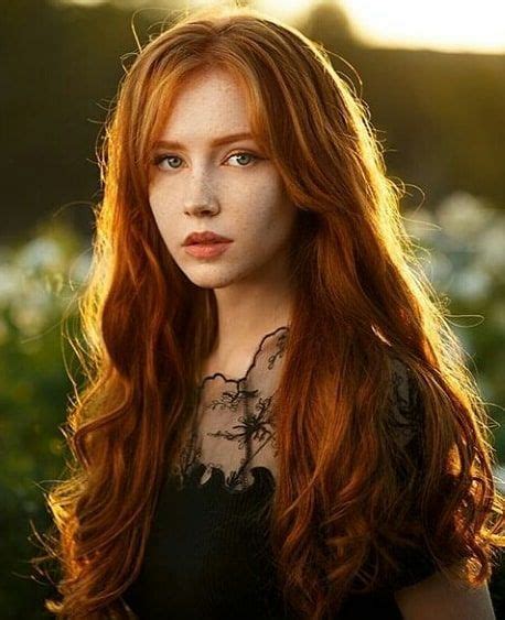 Beautiful Red Hair Redhead Freckled Woman Female Color