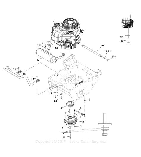 exmark ttsgka sn    parts diagram  engine assembly