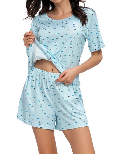 womens pajamas set pyjamas tee and shorts pajama set cute cartoon print