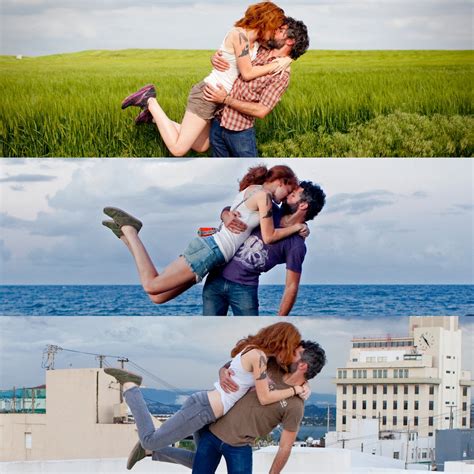 couple takes kissing photos around the world popsugar love and sex