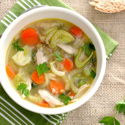 chicken vegetable soup  green garlic tastefood