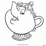 Coloring Pages Beast Beauty Teapot Kids Disney Color Clipart Colouring Printable Drawing Mrs Potts Book Cliparts Rose Tea Clip Clipartbest sketch template