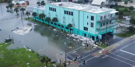 drone footage captures aftermath  hurricane sally