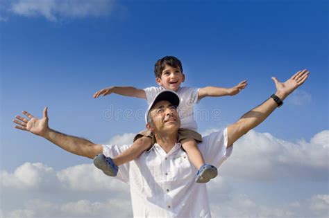 child  man shoulders stock photo image  person horizontal