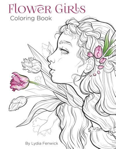 coloring book  flower girl kids  adult coloring pages