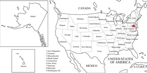 mapa de estados unidos de america con nombres para colorear mapa de images
