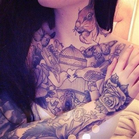 awesome chest tattoos  women