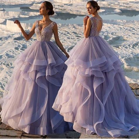 neck purple prom dresses ball gown vestido de festa bridal ball gown purple wedding dress