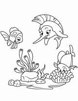 Pesciolini Stampare Corallo Pesce sketch template