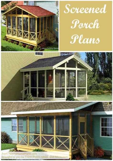 screened  porch plans  build  modify
