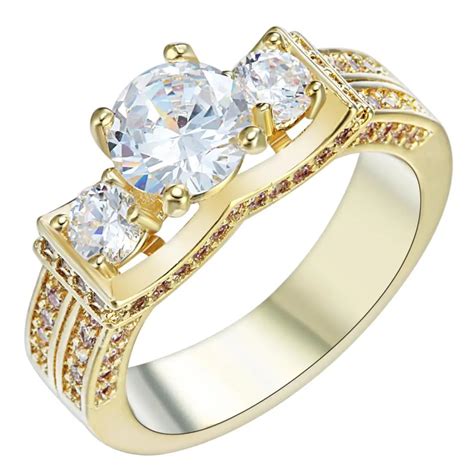 hot sale   unique fashion gold color aaa zircon engagement weddding bijoux rings fine jewelry