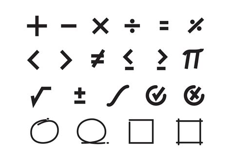 math symbols vector   vector art stock graphics