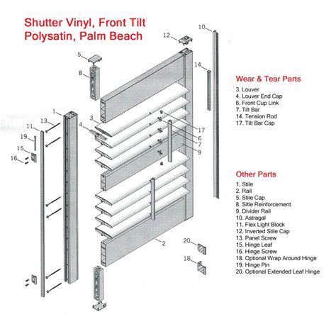 diagrams  window coverings blinds parts