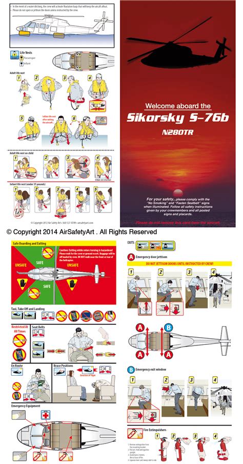 sikorsky   safety briefing card air safety art international