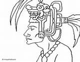 Mayan Coloring Tribal Chief Coloringcrew Pages Maya sketch template