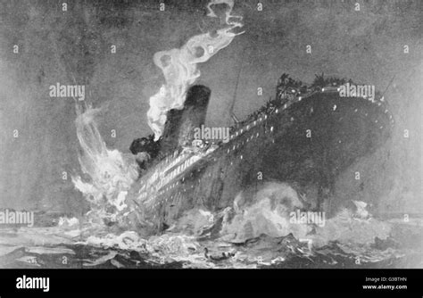 rms titanic hitting  fatal iceberg   april  date  stock photo alamy