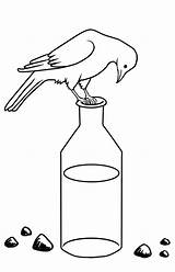 Crow Thirsty Coloring Water Sketch Bottle Clipart Pages Cliparts Clip Meihua Library Deviantart sketch template