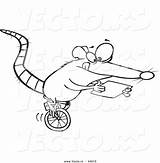 Unicycle Cartoon Coloring Vector Riding Rat Computer Using Tablet Outline Getcolorings sketch template