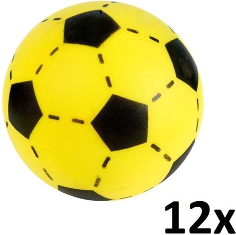 bolcom  soft voetbal foam bal cm zwart geel verraxl speelgoed