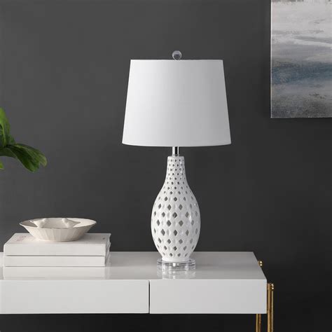 safavieh harlem   modern ceramic table lamp white walmartcom