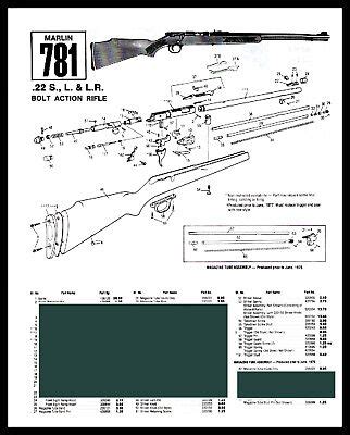 marlin   sland lr rifle schematic exploded view parts list ad ebay