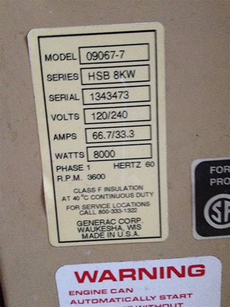 serial number breakdown  generac generator verified