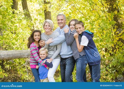 beautiful family portrait outdoors   sunny day stock image image