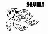 Coloring Turtle Pages Sea Baby Squirt Getcolorings sketch template