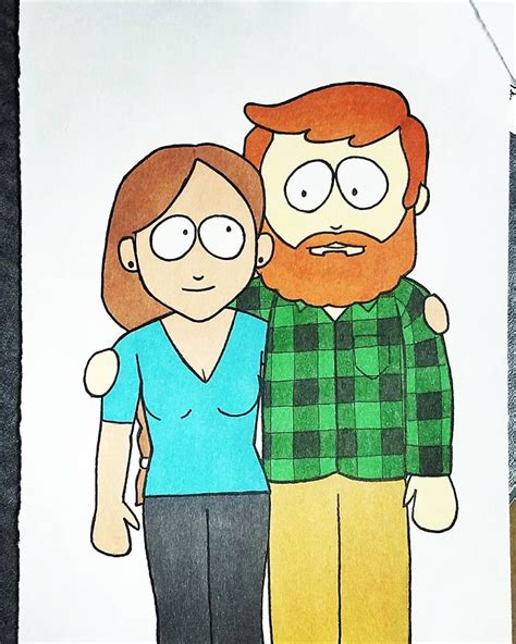 character artist illustrates himself and his girlfriend in 10 different cartoon styles