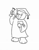 Graduation Bear Pages Coloring Diploma His Show Color sketch template