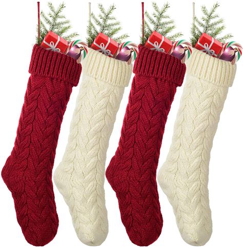 cable knit mini christmas stocking cream ivory 8 small new w pompoms