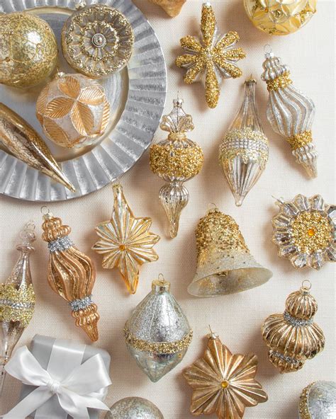 gold  silver christmas ornaments decoomo