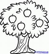 Tree Drawing Fruit Trees Coloring Drawings Apple Draw Simple Kids Step Pages Line Cliparts Clipart Cartoon Kid Sketches Fruits Orchard sketch template