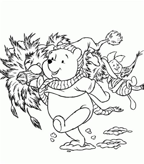 winnie  pooh christmas coloring pages coloring home
