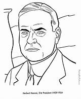 Hoover Herbert Coloring Pages President Presidents Printable Patriotic Cliparts Printing Help Clipart Favorites Add sketch template