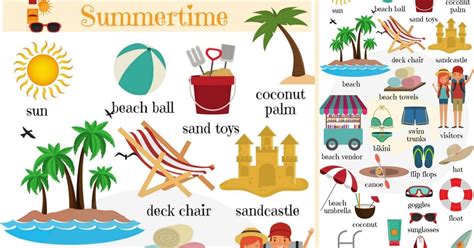 summer words summer vocabulary words with pictures 7esl summer