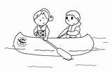 Coloring Canoe Canoeing Pages Printable Kids Getcolorings Color Print sketch template
