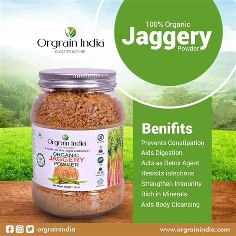 organic jaggery powder hand crushed gur powder  orgrain india