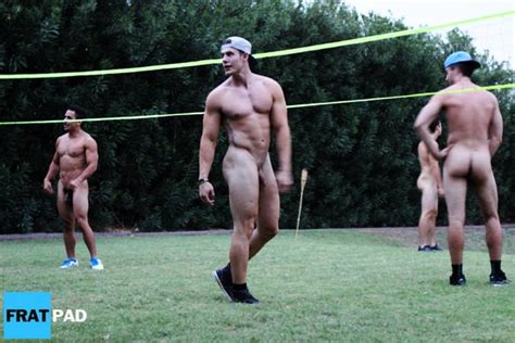 fratmen maddox benji sterling and luca photo shoot at muscle beach and nude fpf volleyball game