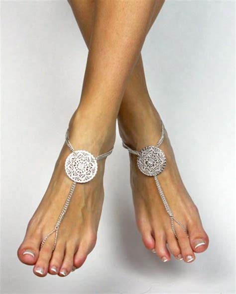 stunning bridal barefoot sandals beach wedding foot jewelry bridal