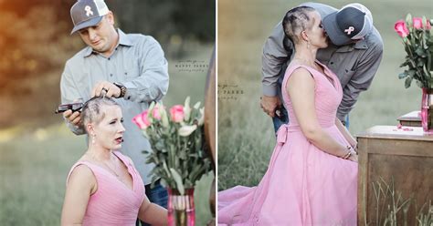 Husband Shaves Wife S Hair In Breast Cancer Photoshoot