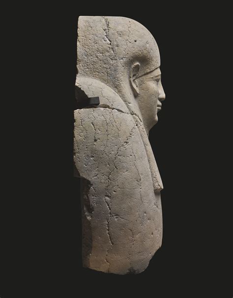 A Fragmentary Egyptian Limestone Sarcophagus Lid 30th