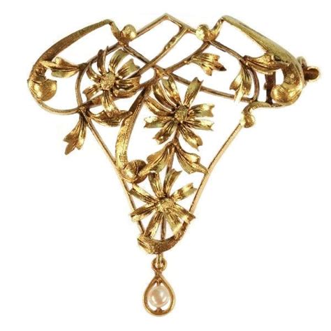 veilinghuis catawiki franse art nouveau gouden bloemvormige broche ca