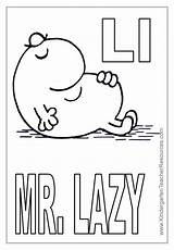 Mr Coloring Pages Colouring Lazy Men Bump Big Template sketch template