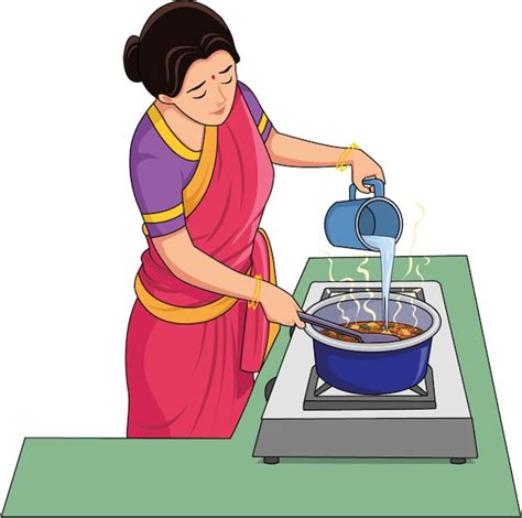 Indian Woman Cooking Vectors And Illustrations For Free Download Freepik